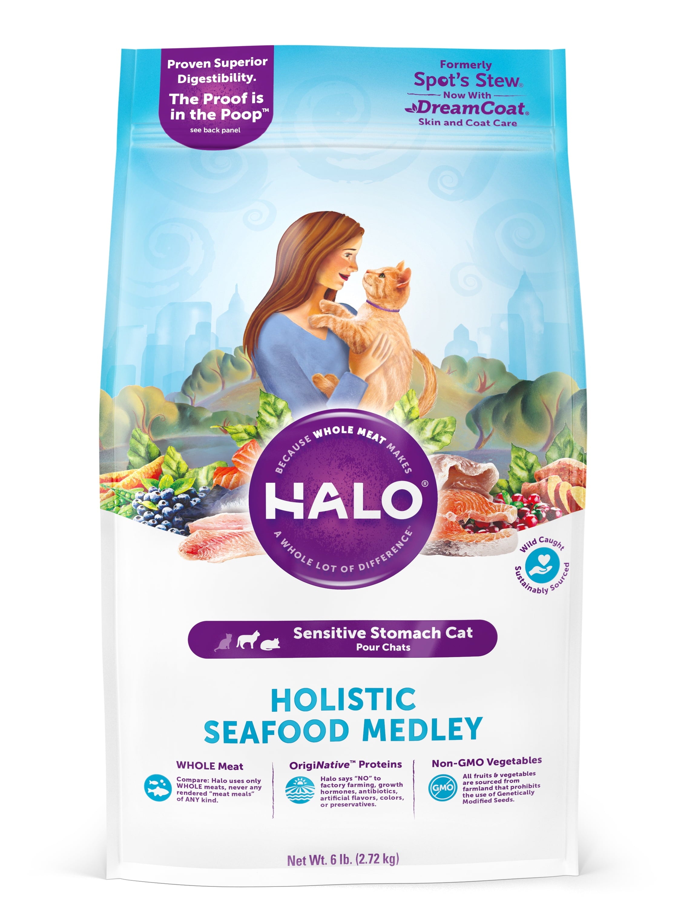 Halo Cat Sensitive Stomach - Holistic Seafood Medley 6 lb