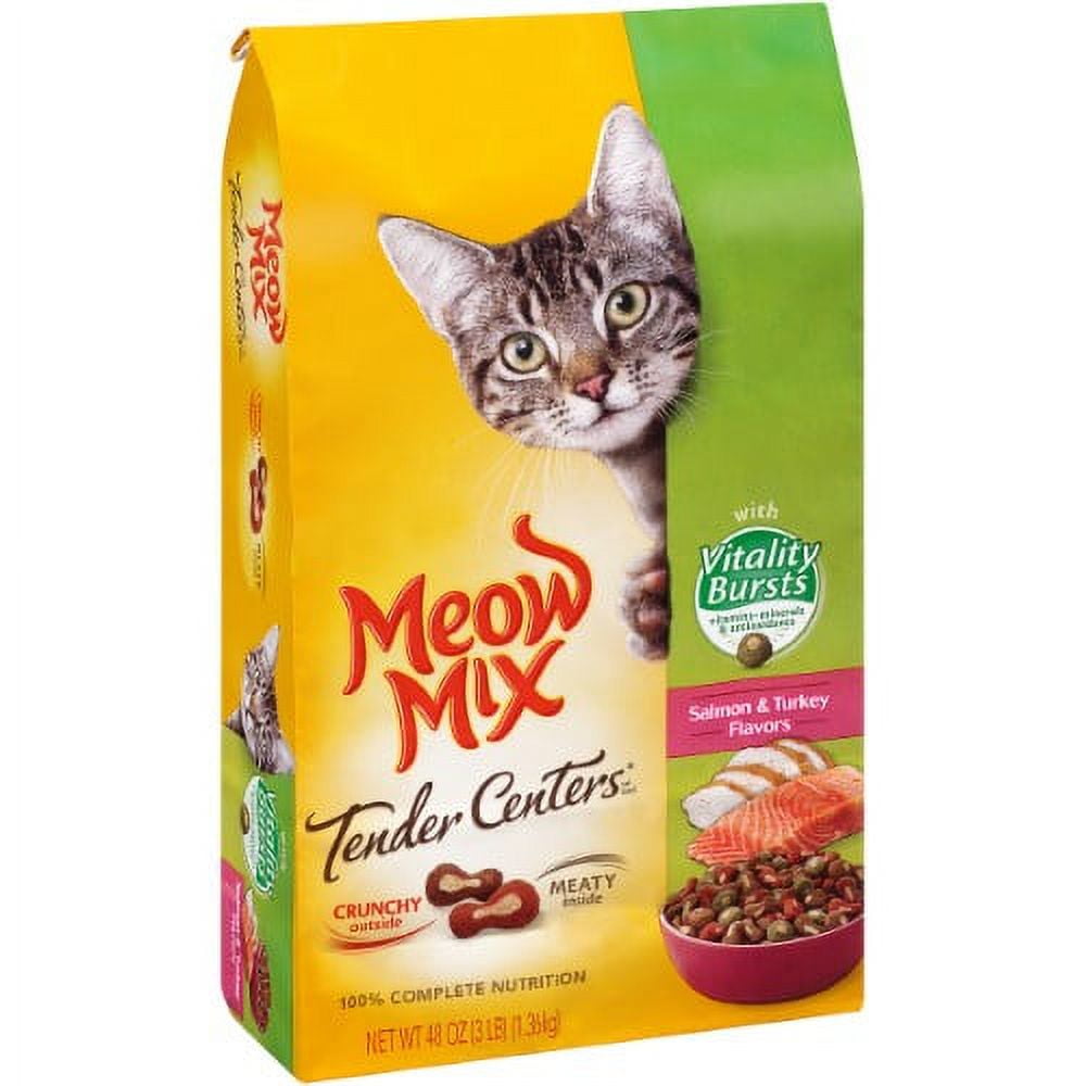 Meow Mix Tender Centers Salmon & Turkey Dry Cat Food (Pack of 12)
