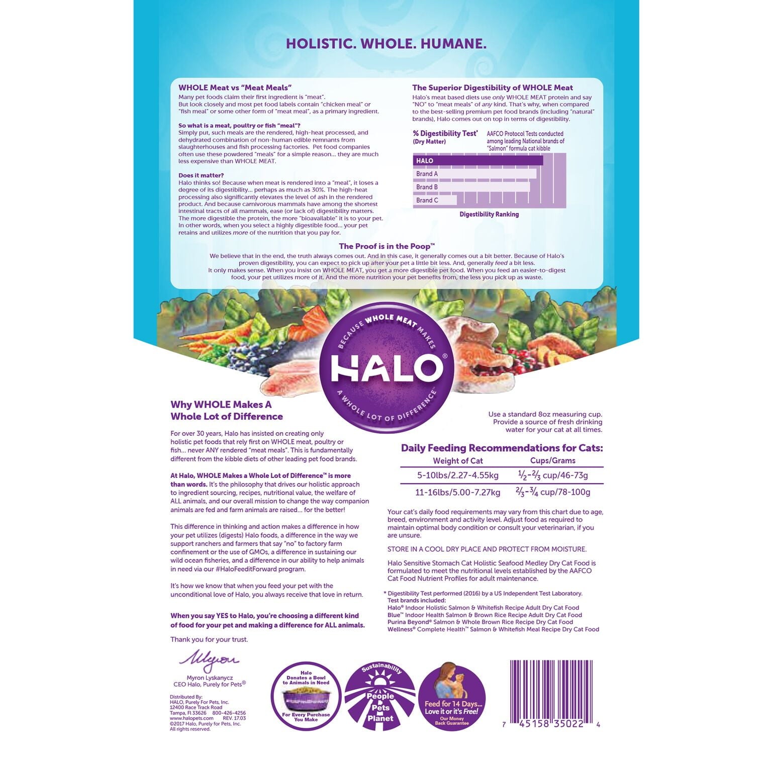 Halo Cat Sensitive Stomach - Holistic Seafood Medley 6 lb